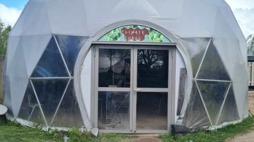 De Climate Cubes-koepel op het forteiland